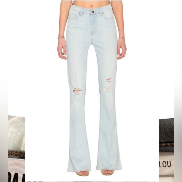PAIGE Denim - Revolve Paige High Rise Lou Lou Flare in Lainey Destructed